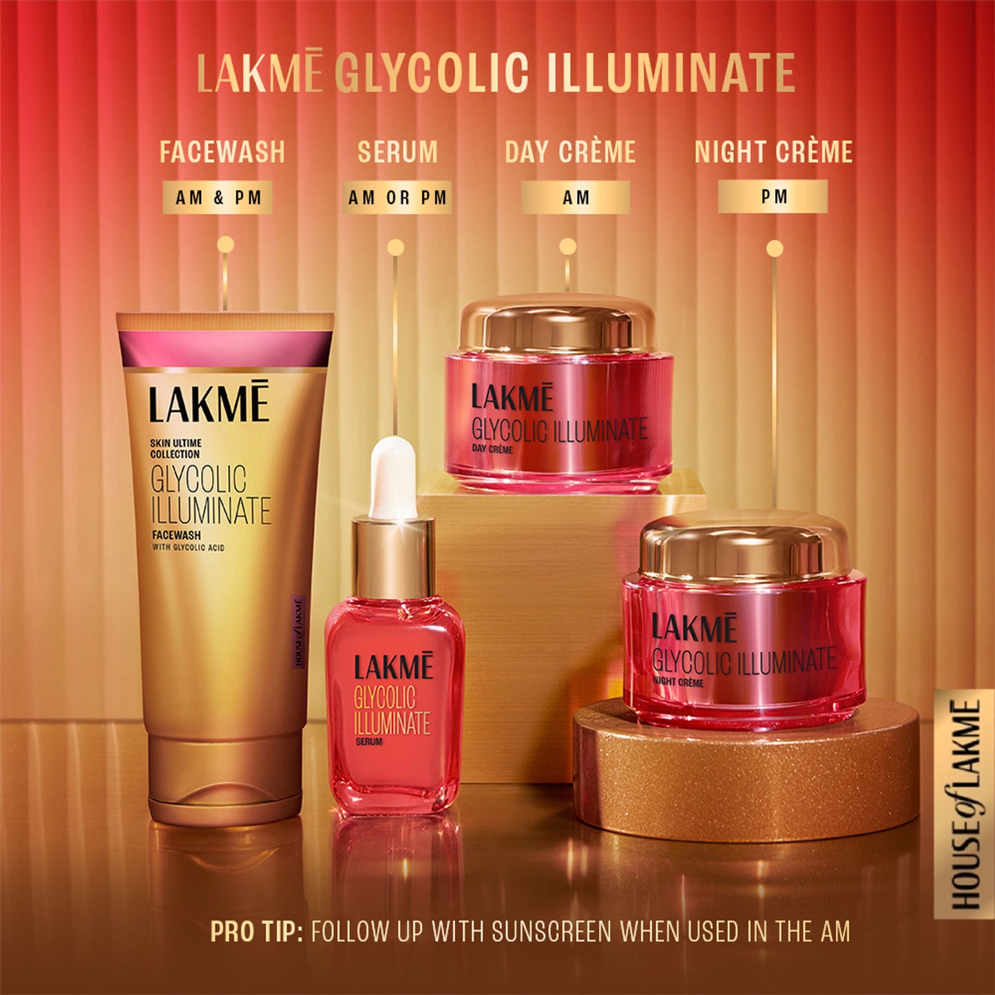 Lakme Glycolic Illuminate Night Cream With Glycolic Acid & 1% Niacinamide For Skin Barrier Repair