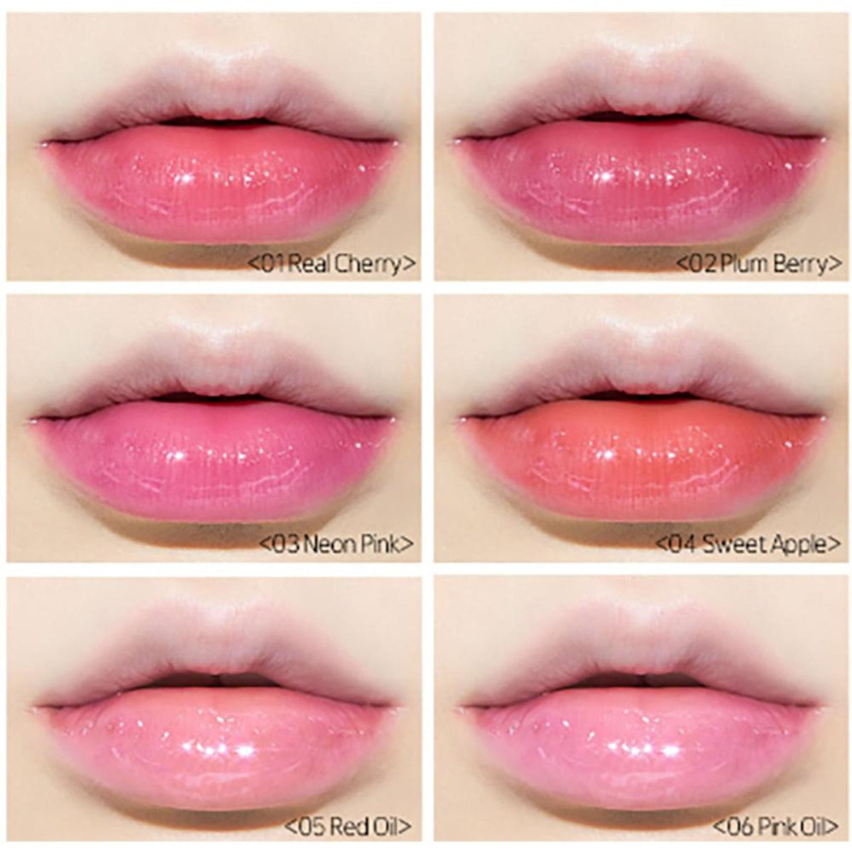 ETUDE Dear Darling Oil Tint in Neon Pink, showing the vibrant lip tint tube with bright pink color and applicator.