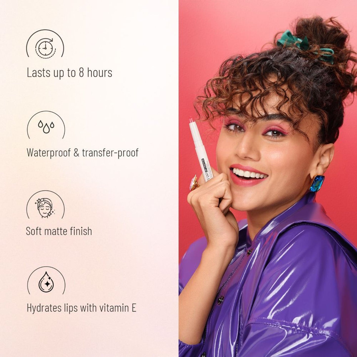 Swiss Beauty Non Transfer Matte Cat Lip Crayon - Poppy-Rouge