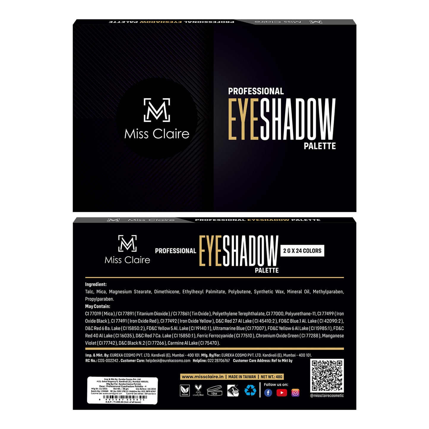 Miss Claire Professional Eyeshadow Palette - 4