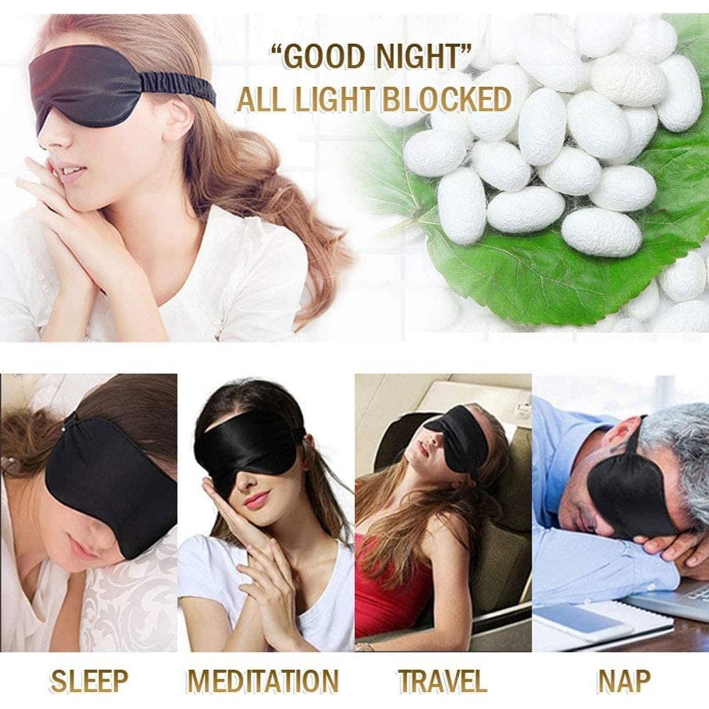 Beautiliss Professional Silk Sleep Mask Eye Mask Super Smooth