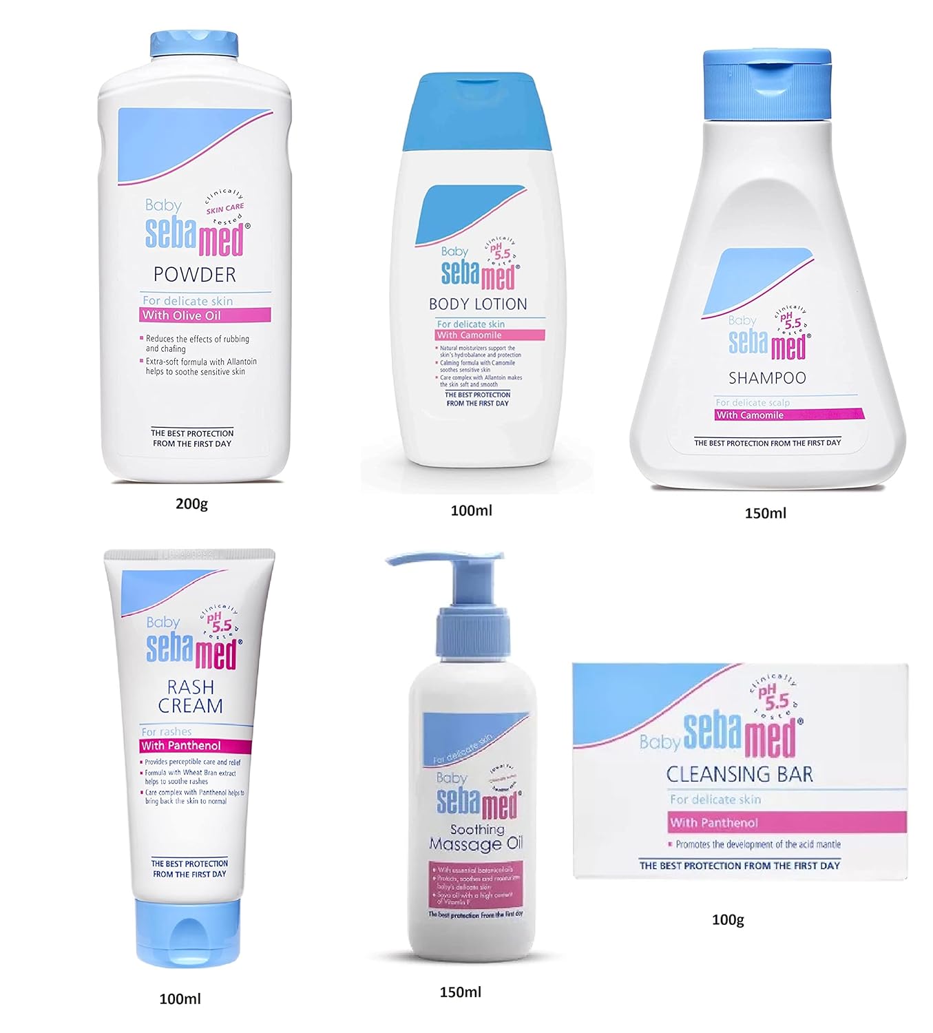 Sebamed Infant Baby Shampoo in a bottle, gentle formula for delicate baby hair and scalp, with a soft, tear-free design.