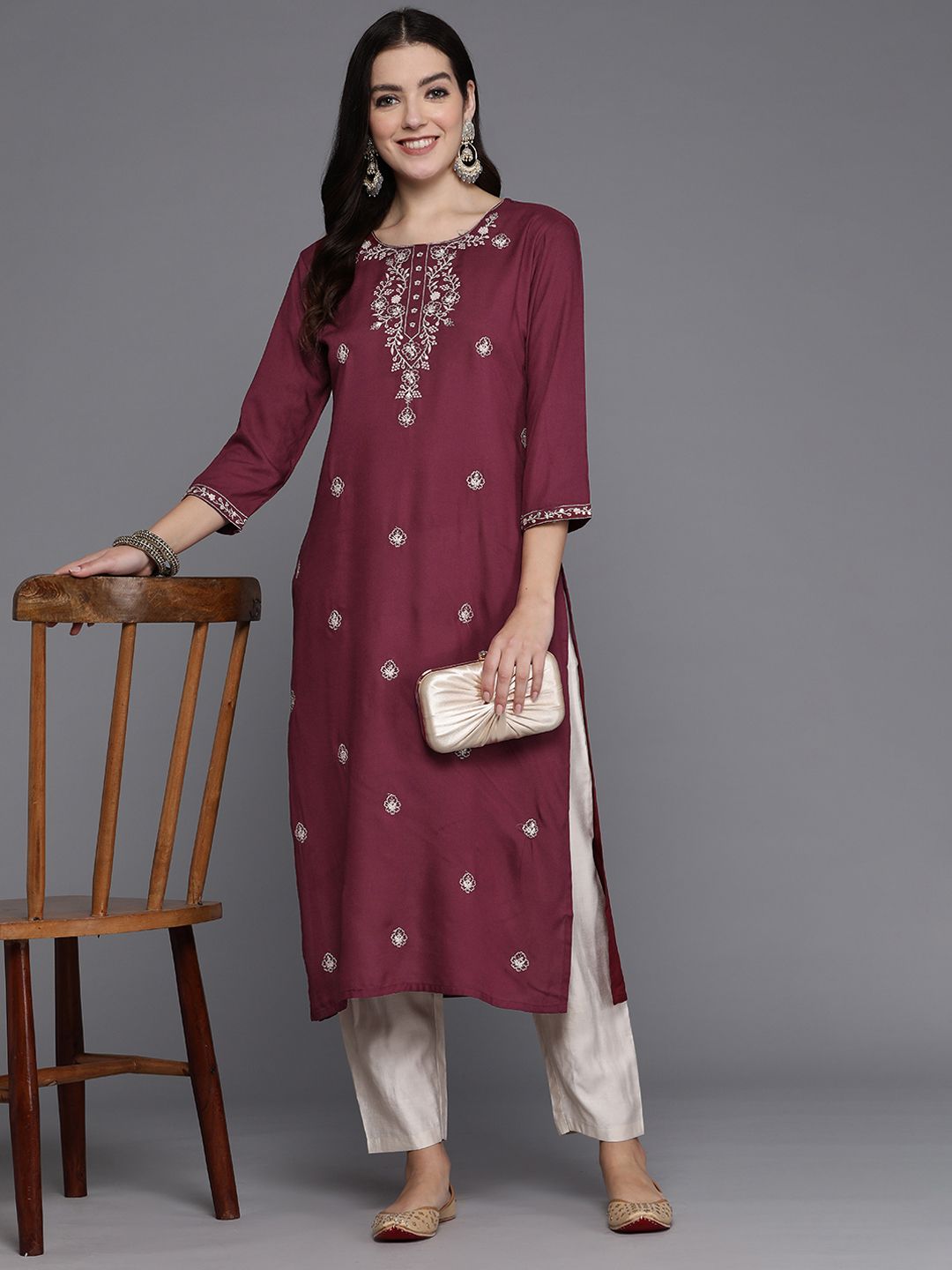 Dhiyona IE Women Floral Yoke Design Kurta