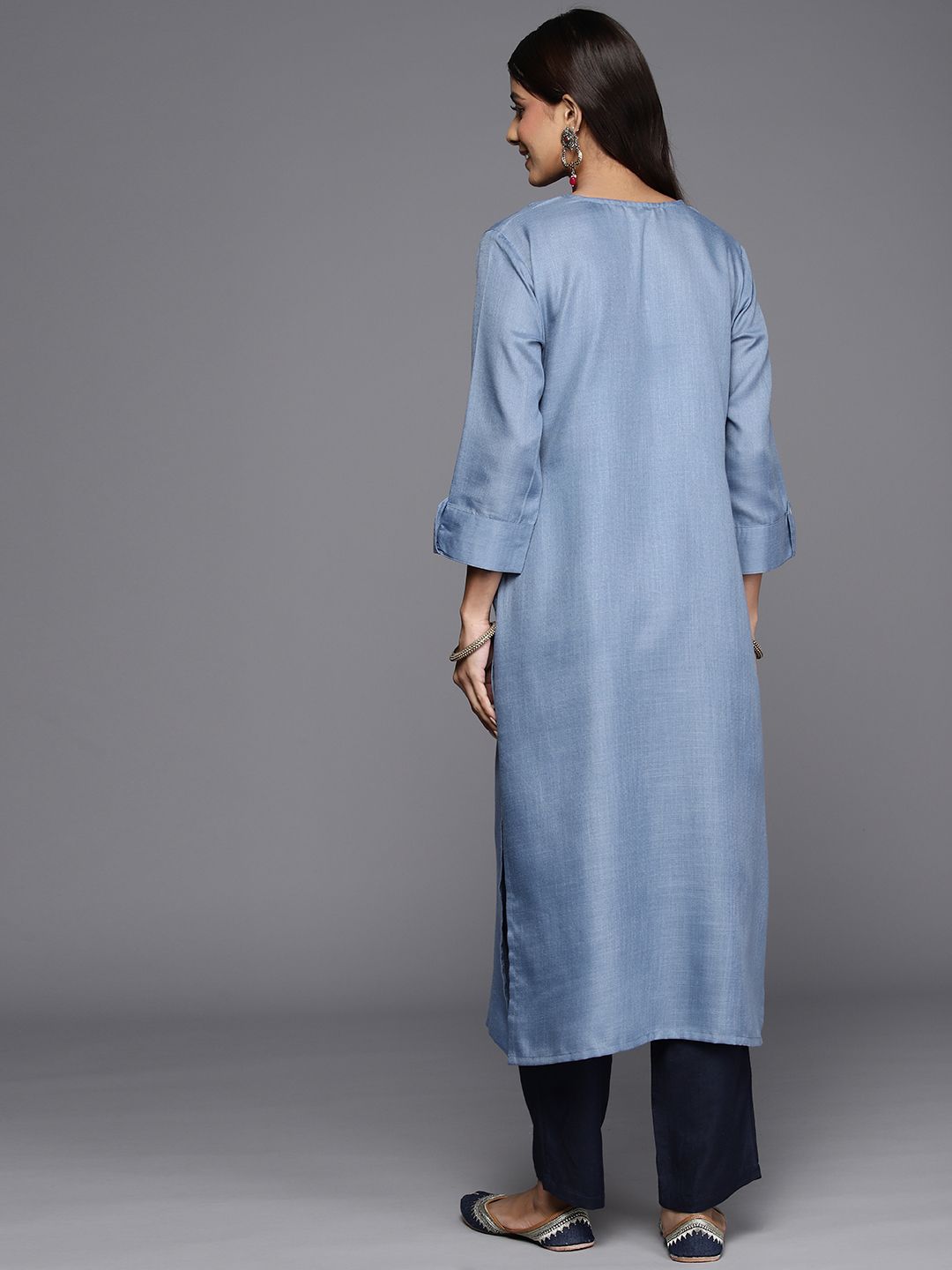 Dhiyona IE Pack Of 2 Solid Straight Liva Kurta