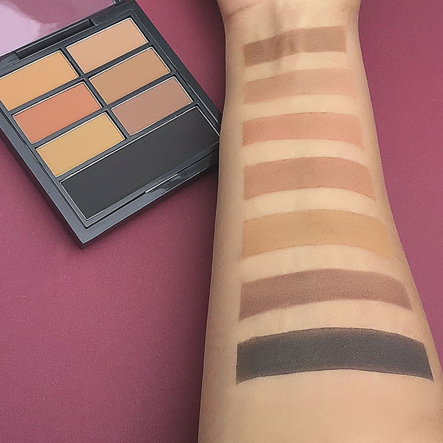 PAC Eyeshadow X7 Earthly Love (M) - Smooth Texture Rich Pigment Intense Payoff Blends Evenly