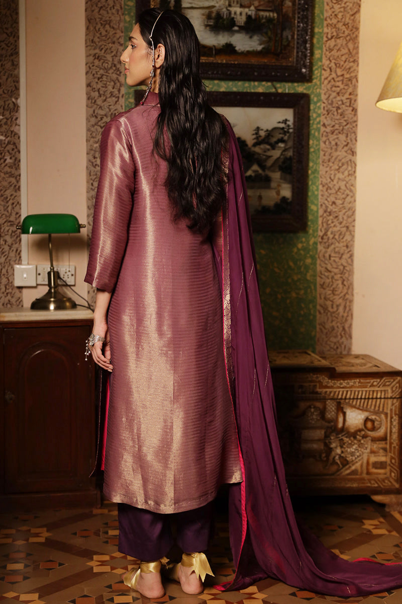 Women's Imperial Purple Woven Salwar Suit