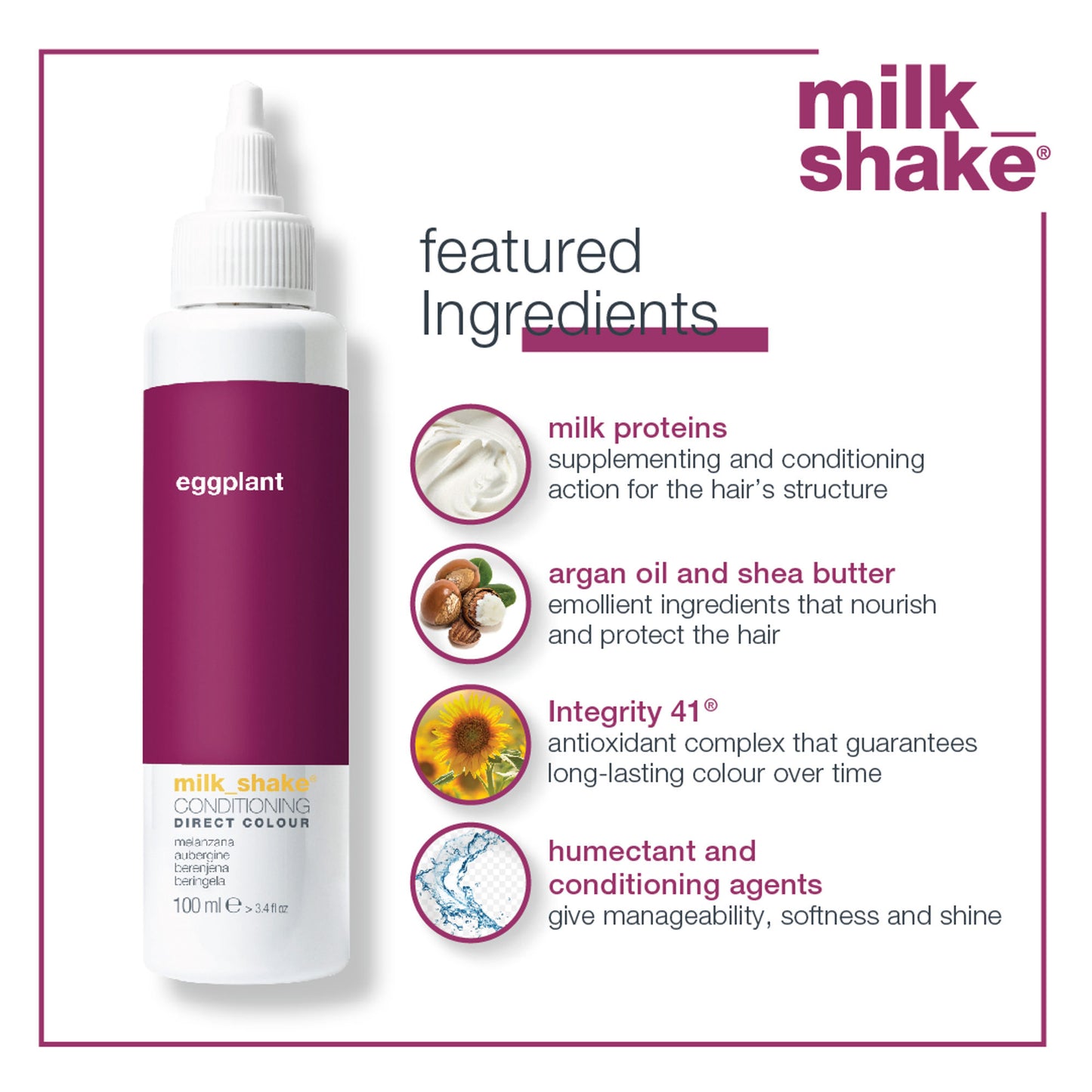 Milkshake Ammonia Free Conditioning Direct Color - Eggplant