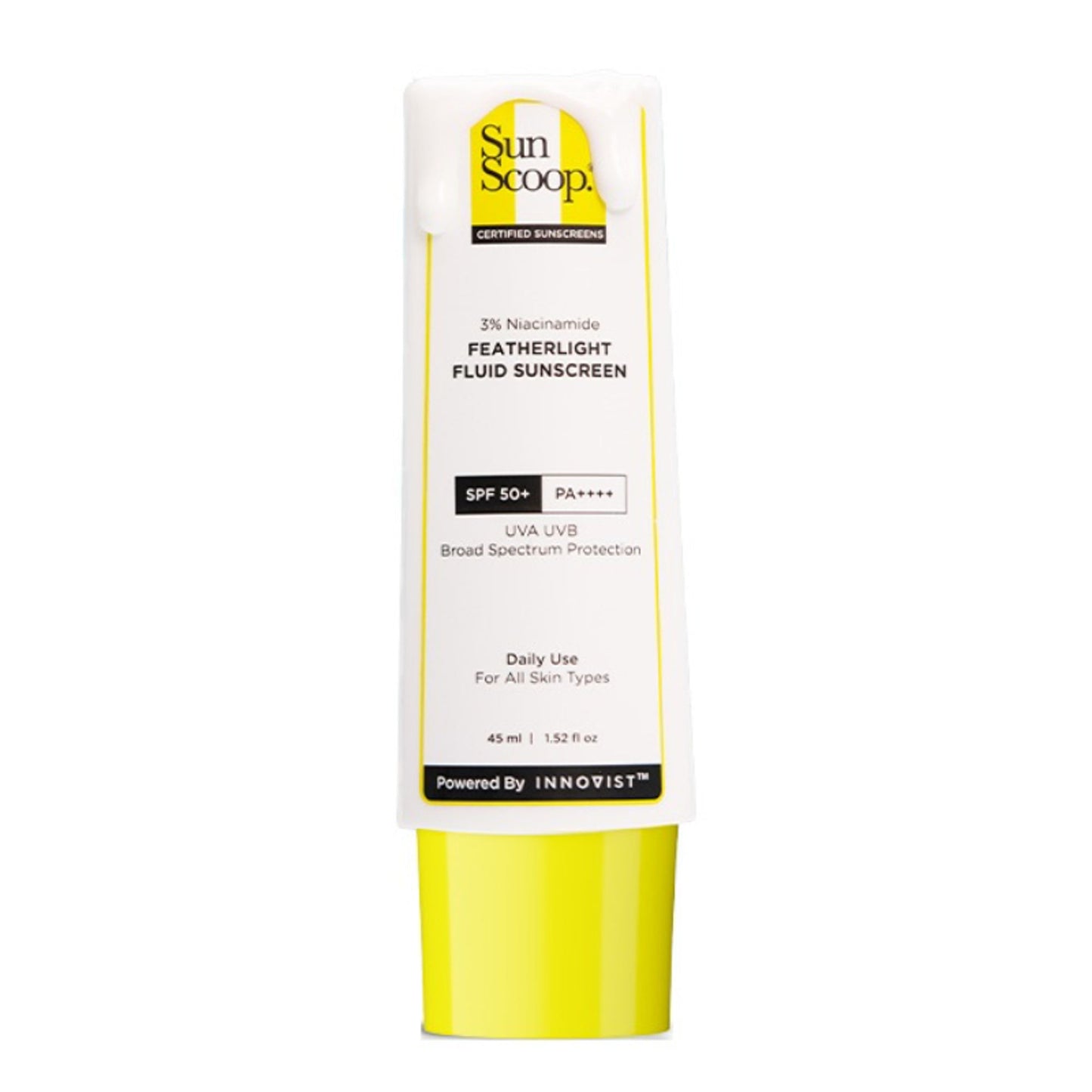 SunScoop 3% Niacinamide Fluid Sunscreen| SPF 50+ PA++++ Lightweight In-Vivo Tested Non-Greasy