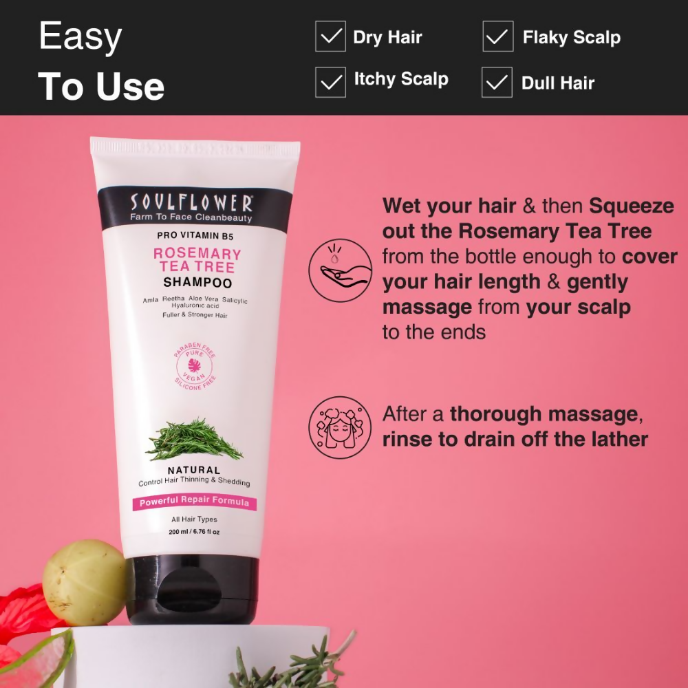 Soulflower Rosemary Tea Tree Shampoo - Indyancart