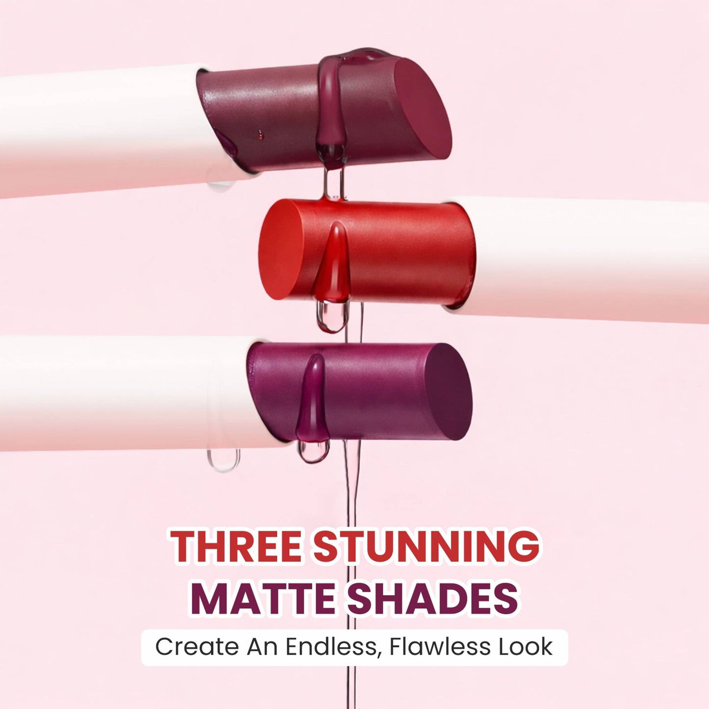 VERYMISS Non Transfer Matte Lipstick Combo Set - Red-Brown-Purple