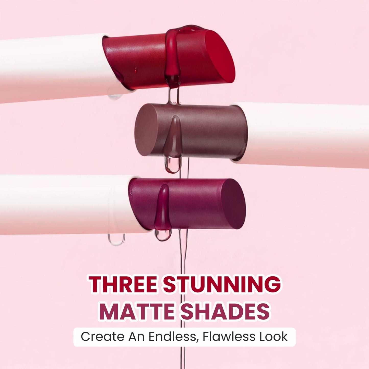 VERYMISS Non Transfer Matte Lipstick Combo Set - Red-Violet-Brown
