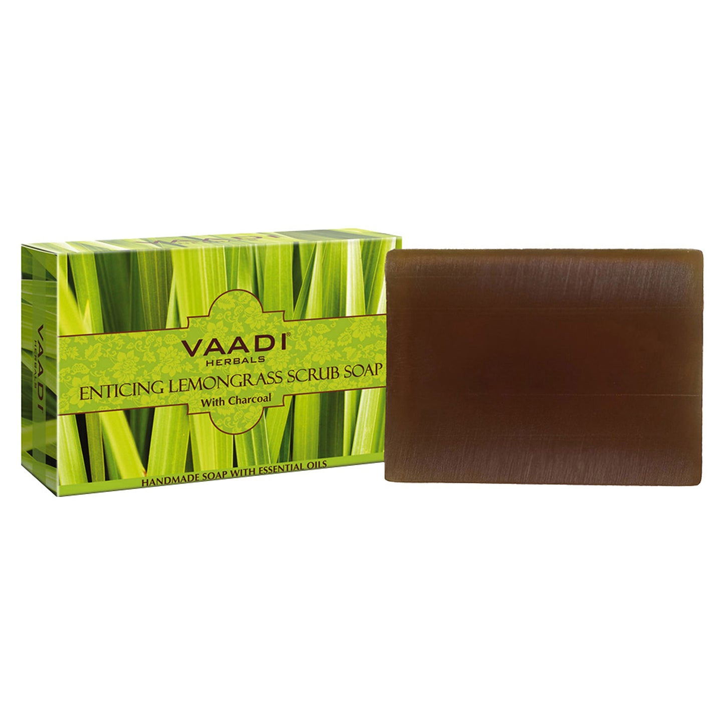 Vaadi Herbals Enticing Lemongrass Scrub Soap With Charcoal