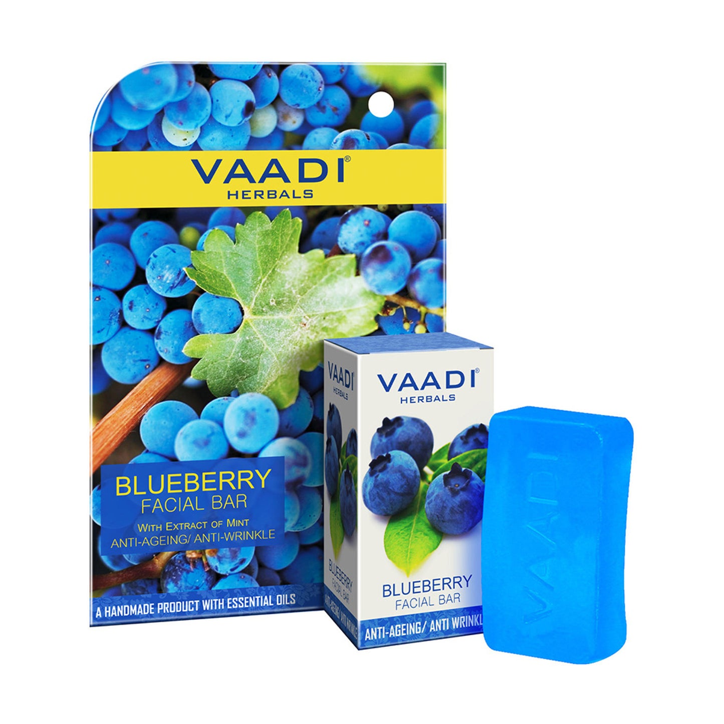 Vaadi Herbals Blueberry Facial Bar With Extract Of Mint Anti-Ageing/Anti Wrinkle