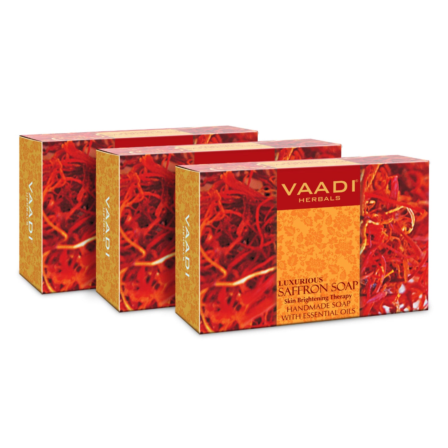 Vaadi Herbals Value Pack Of 3 Luxurious Saffron Soap - Skin Whitening Therapy