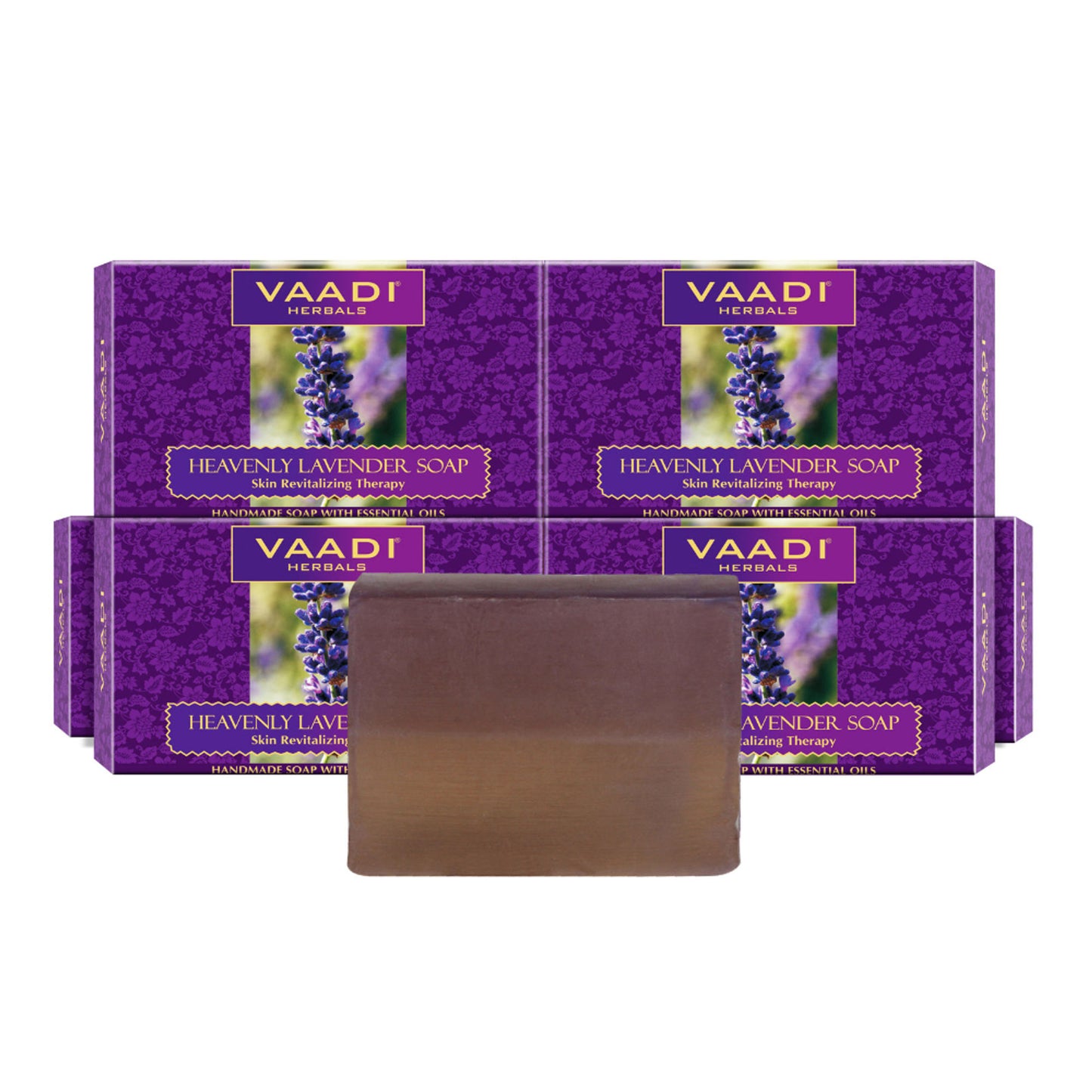 Vaadi Herbals Super Value Pack Of 6 Heavenly Lavender Soap With Essential Oils