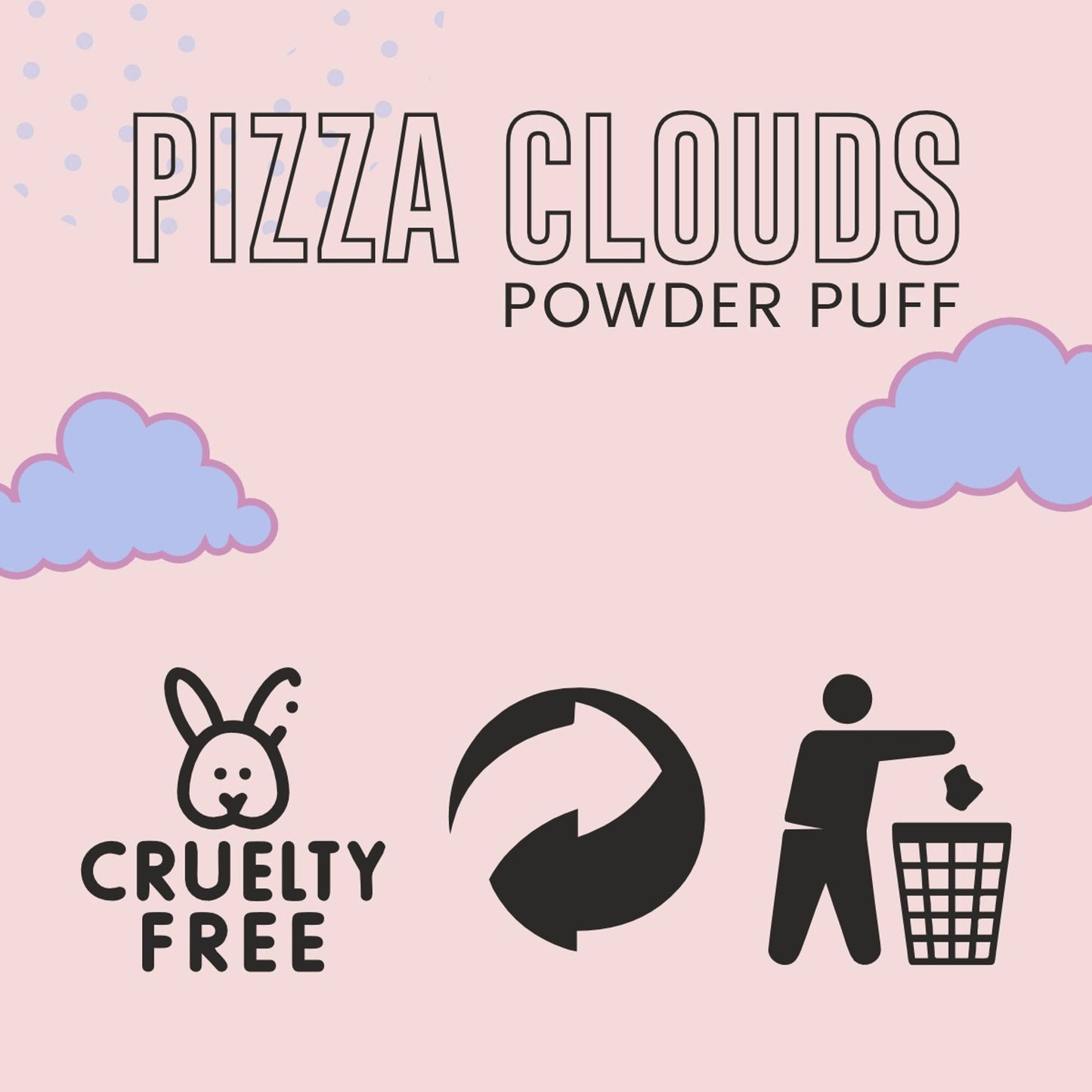 Matt look Pizza Clouds Powder Blue Puff - Pack Of 2