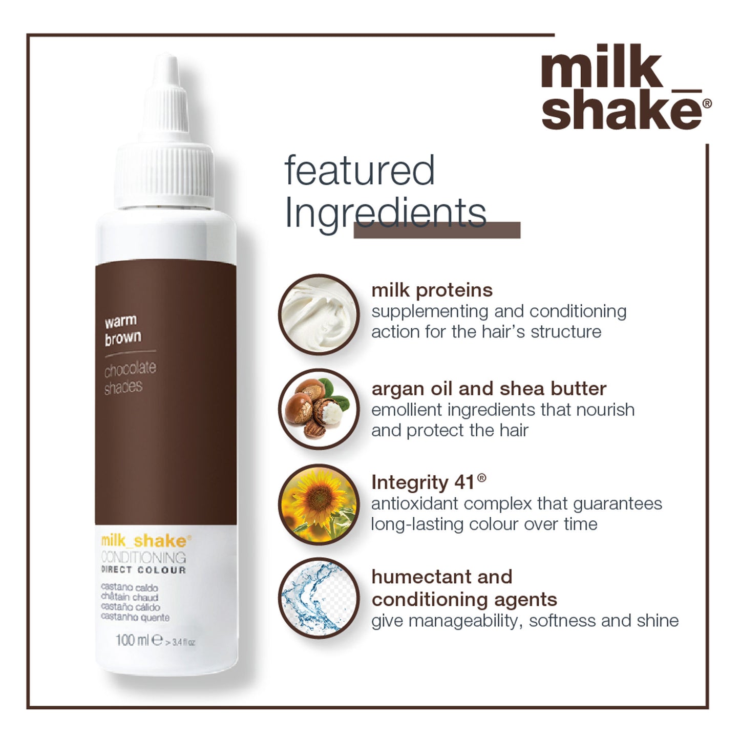 Milkshake Ammonia Free Conditioning Direct Color - Warm Brown