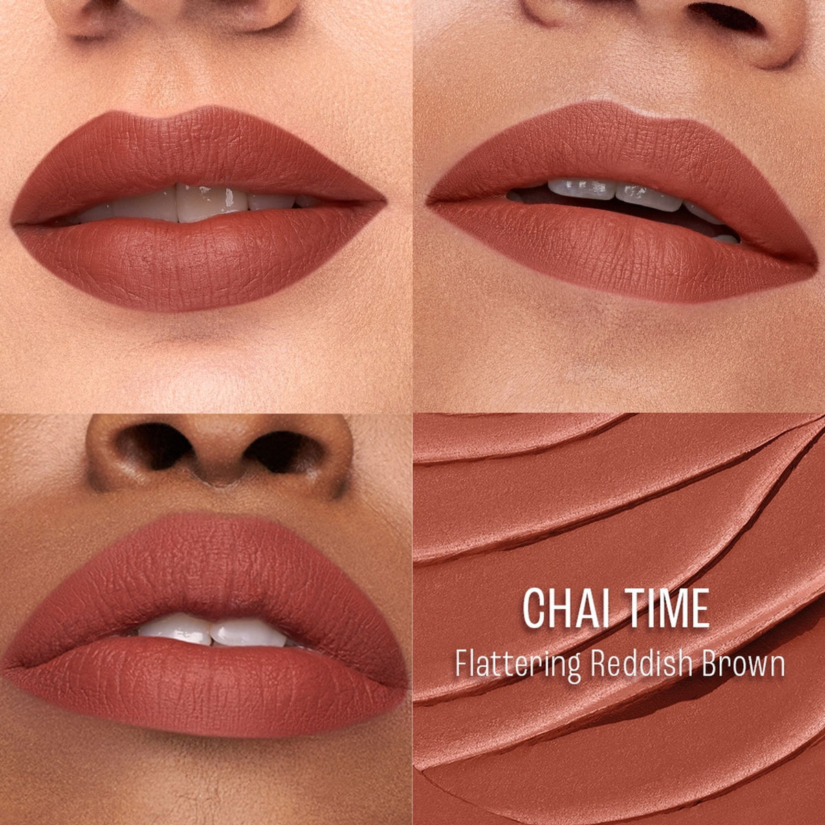 Lakme 9To5 Lip Tattoo Matte Slim Stick in shade MB18 Chai Time, showcasing the lipstick's slim packaging and rich chai-toned color.