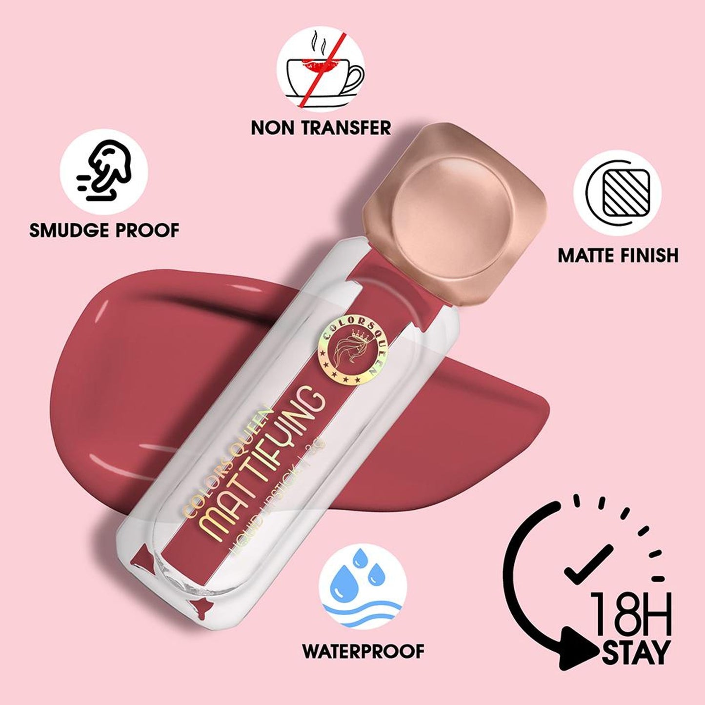 Colors Queen Mattifying Matte Liquid Lipstick - Maple-09