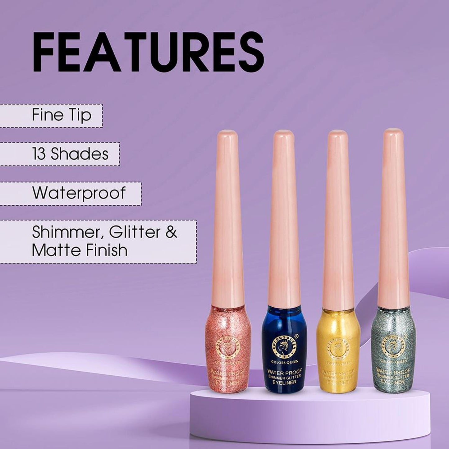 Colors Queen Sky Eyes Shimmer Glitter Eyeliner - 1