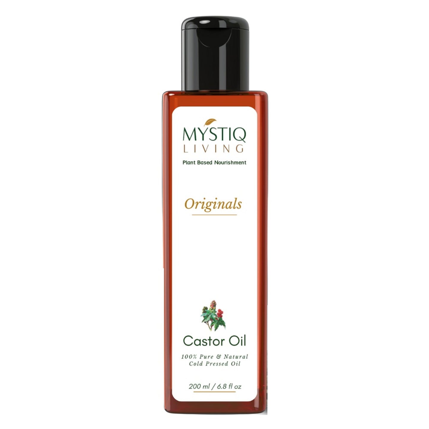 Mystiq Living Castor Oil 100% Pure & Cold Pressed For Hair Growth, Skin, Eyes, Face and Body