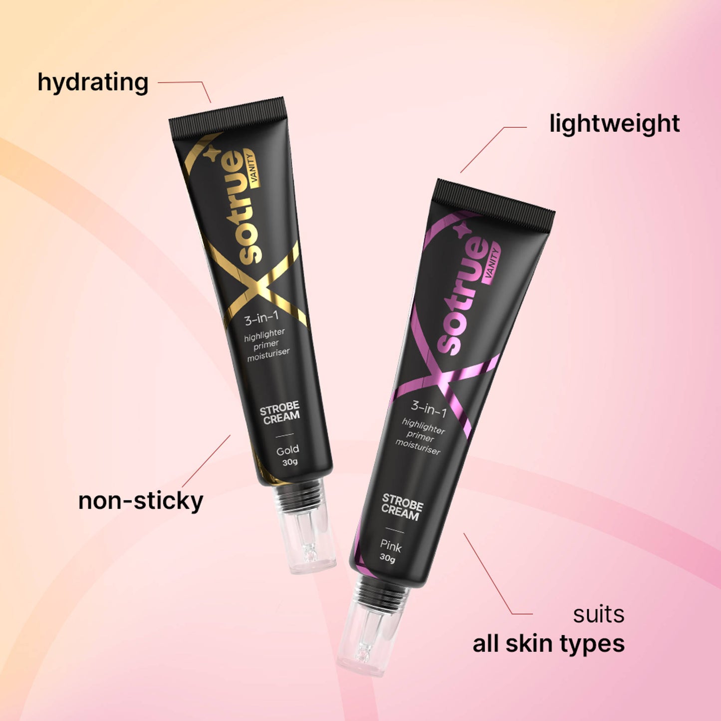 Sotrue Strobe Cream Combo Pack (Gold & Pink)