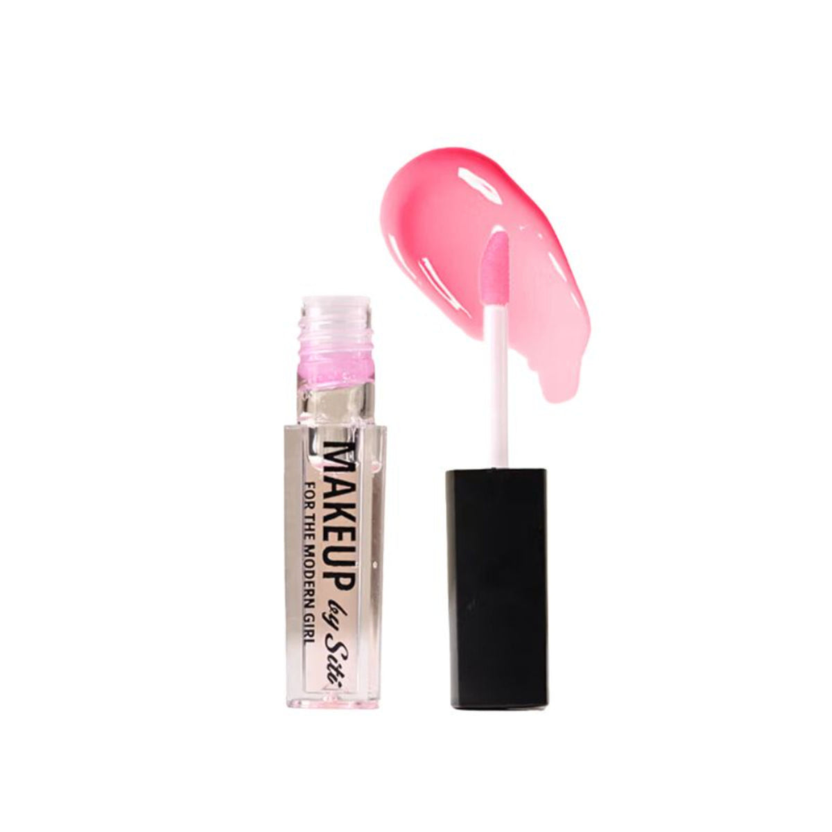 Makeup By Siti PH Graceful Hue lip gloss in a clear tube with a doe-foot applicator showing the glossy, nude shade.