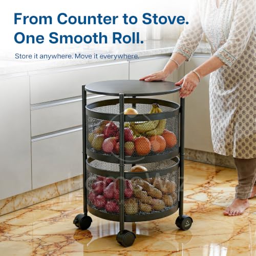 HomeWiz Round Kitchen Rack 2- Layer