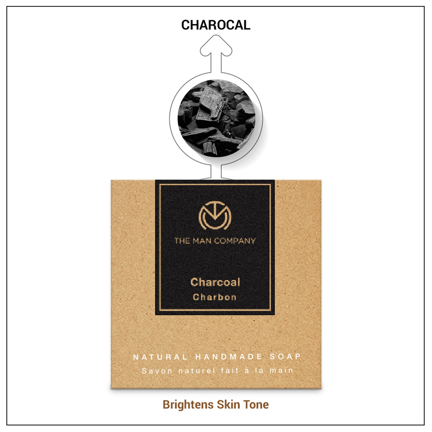 The Man Company Charcoal Soap Bar - Black