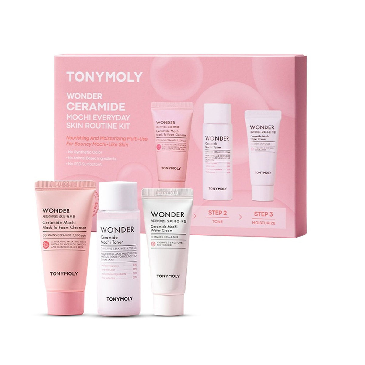TONYMOLY Wonder Ceramide Mochi Toner Everyday Skin Routine Kit