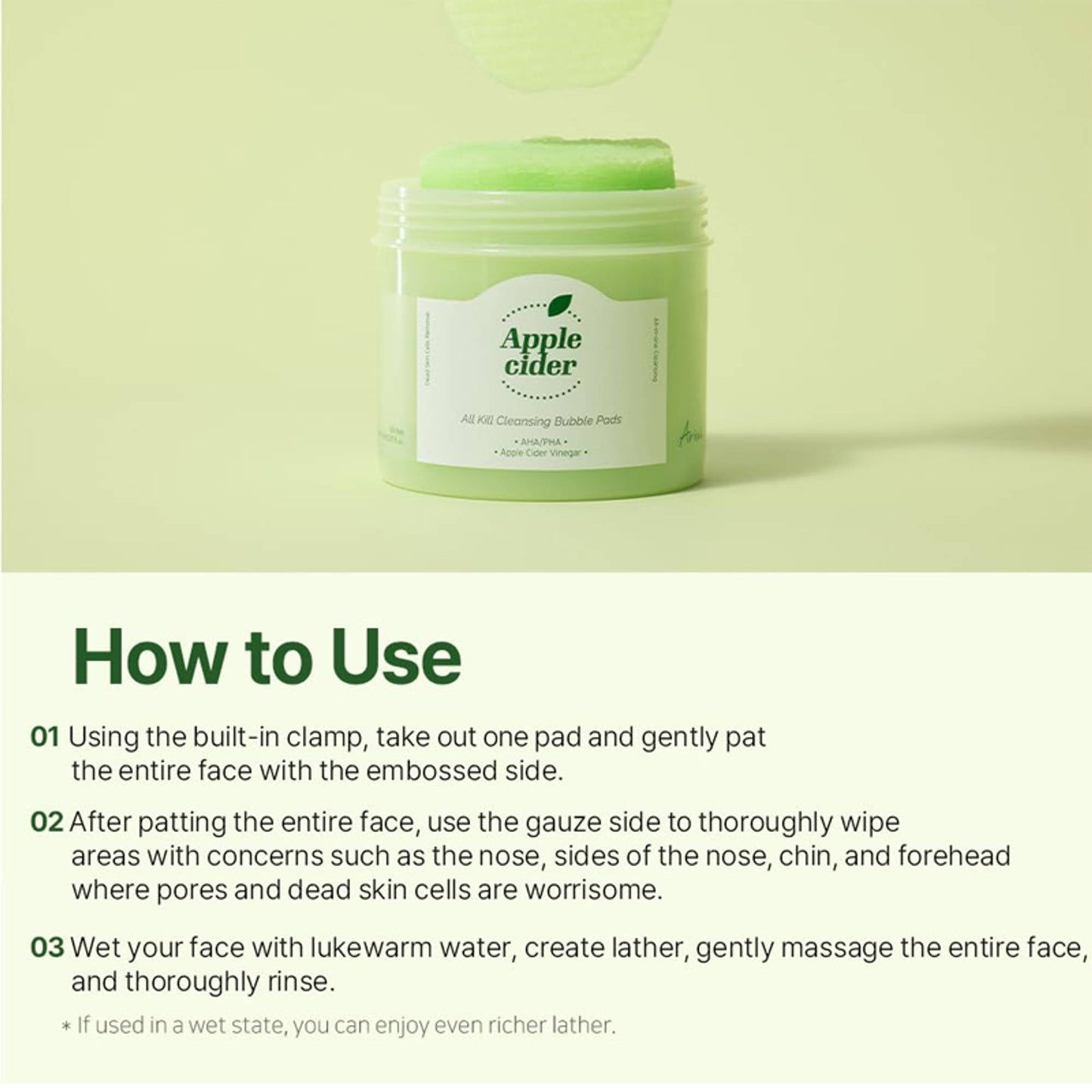 Ariul Apple Cider All Kill Cleansing Bubble Pads Korean Deep Cleanser