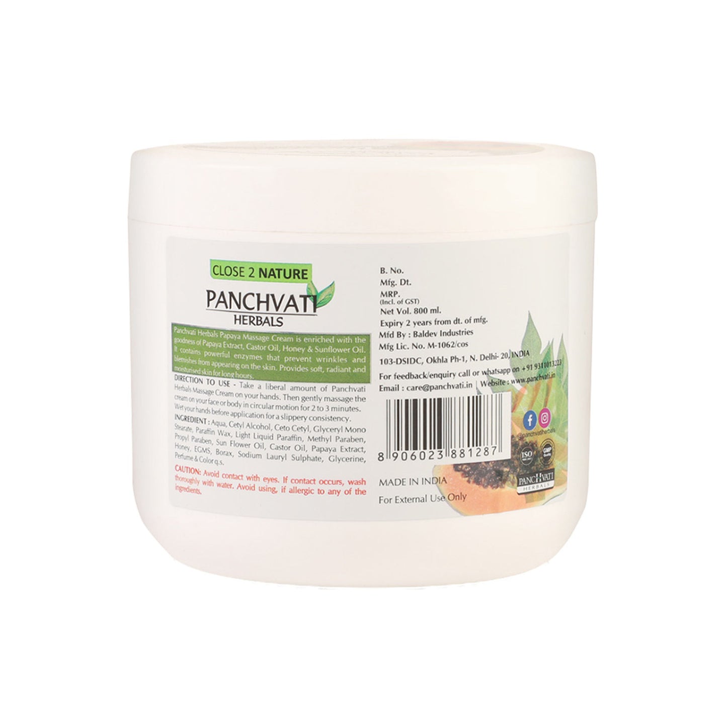 Panchvati Herbals Papaya Massage Cream