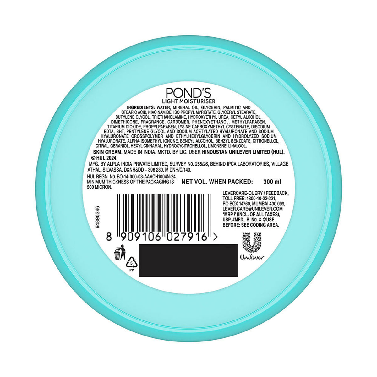 Ponds Light Moisturiser Non-Oily Fresh Feel With Vitamin E + Glycerine