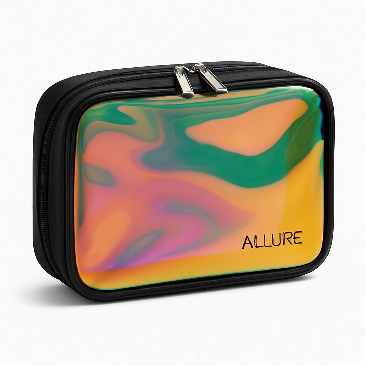 Allure Large Black Holographic Makeup Pouch -AV-21