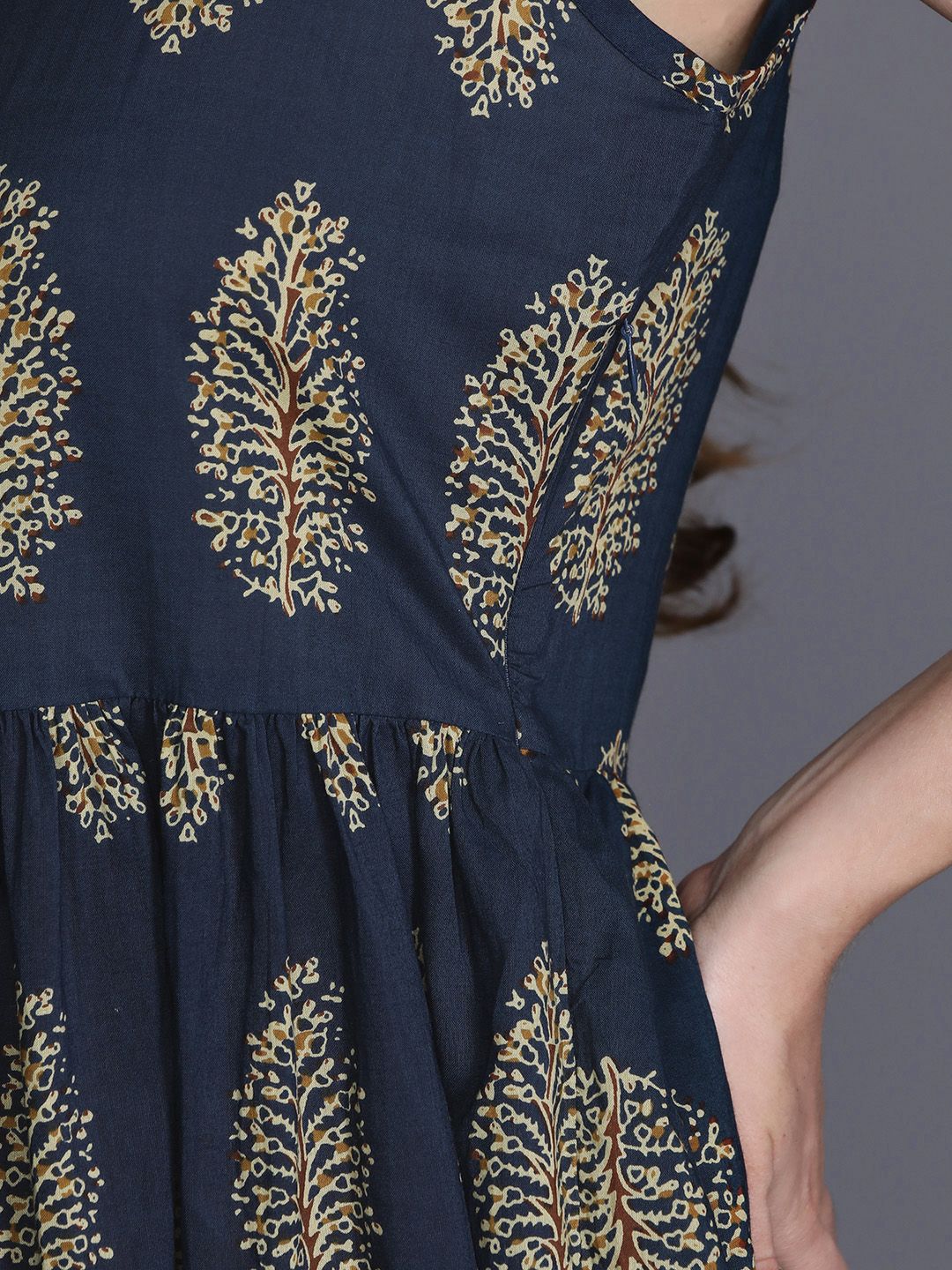 Indyancart IE Women Ethnic Motifs Printed A-Line Kurta