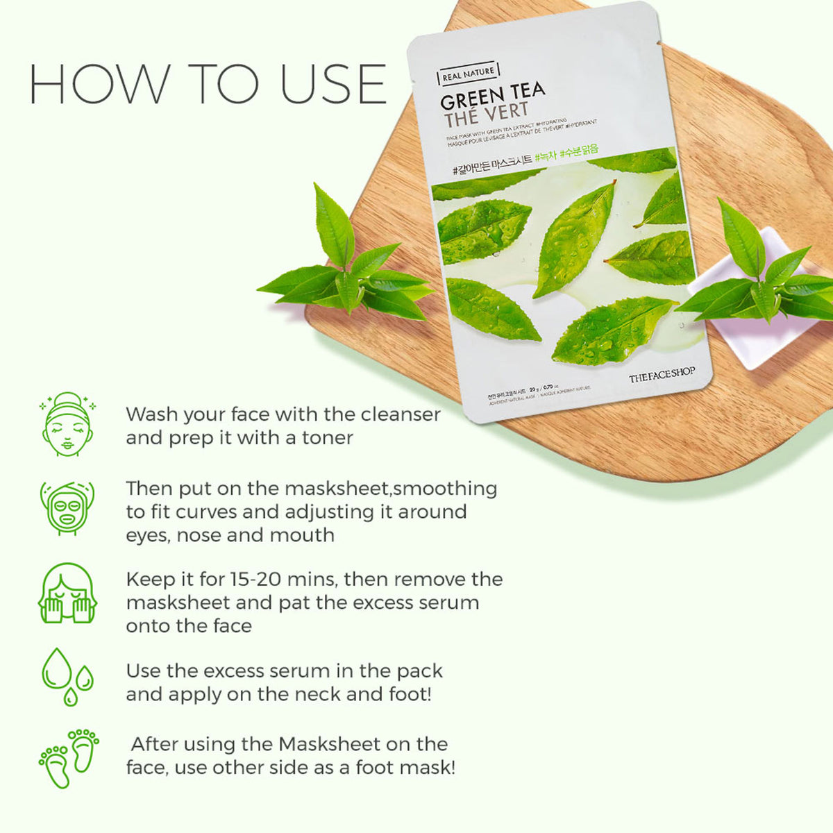 The Face Shop Real Nature Face Mask - Green Tea