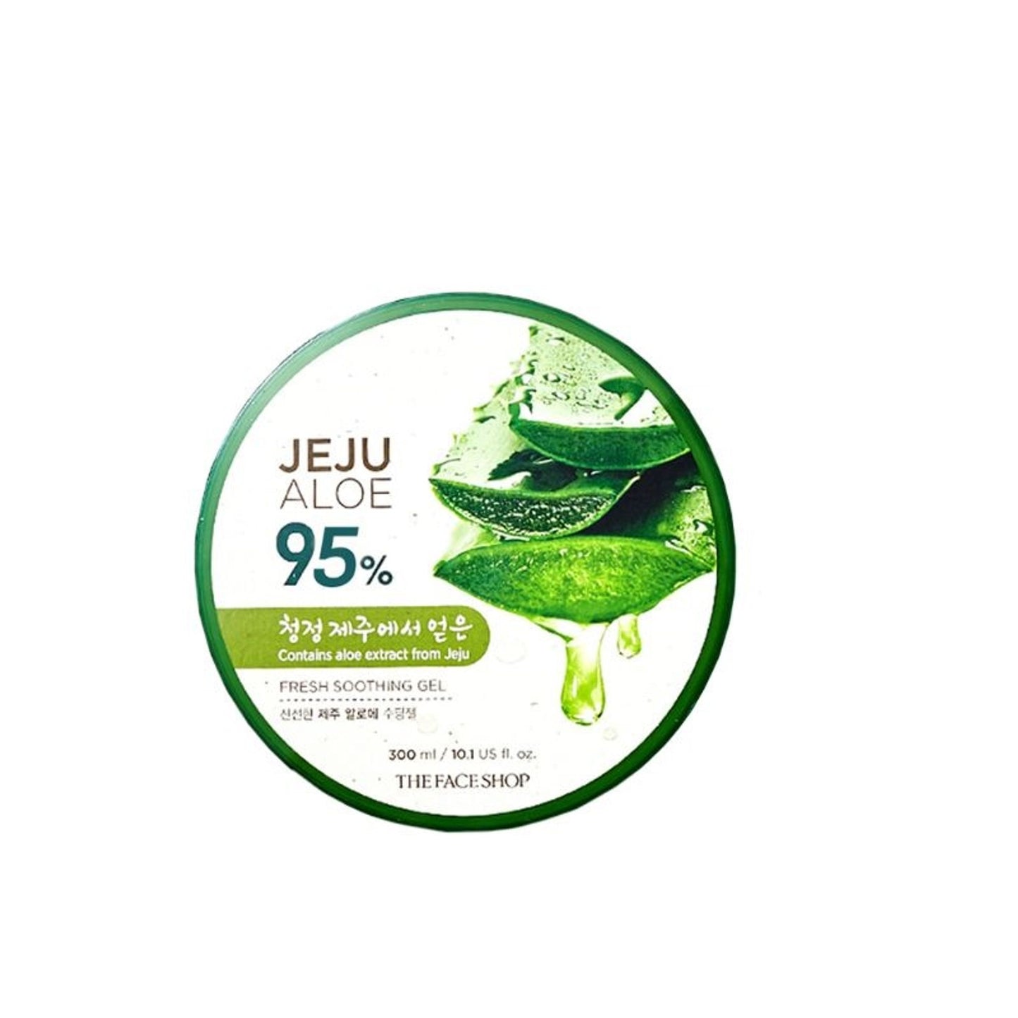 The Face Shop Korean Jeju Aloe Vera Soothing Gel with Vitamin E for Face, Body & Hair