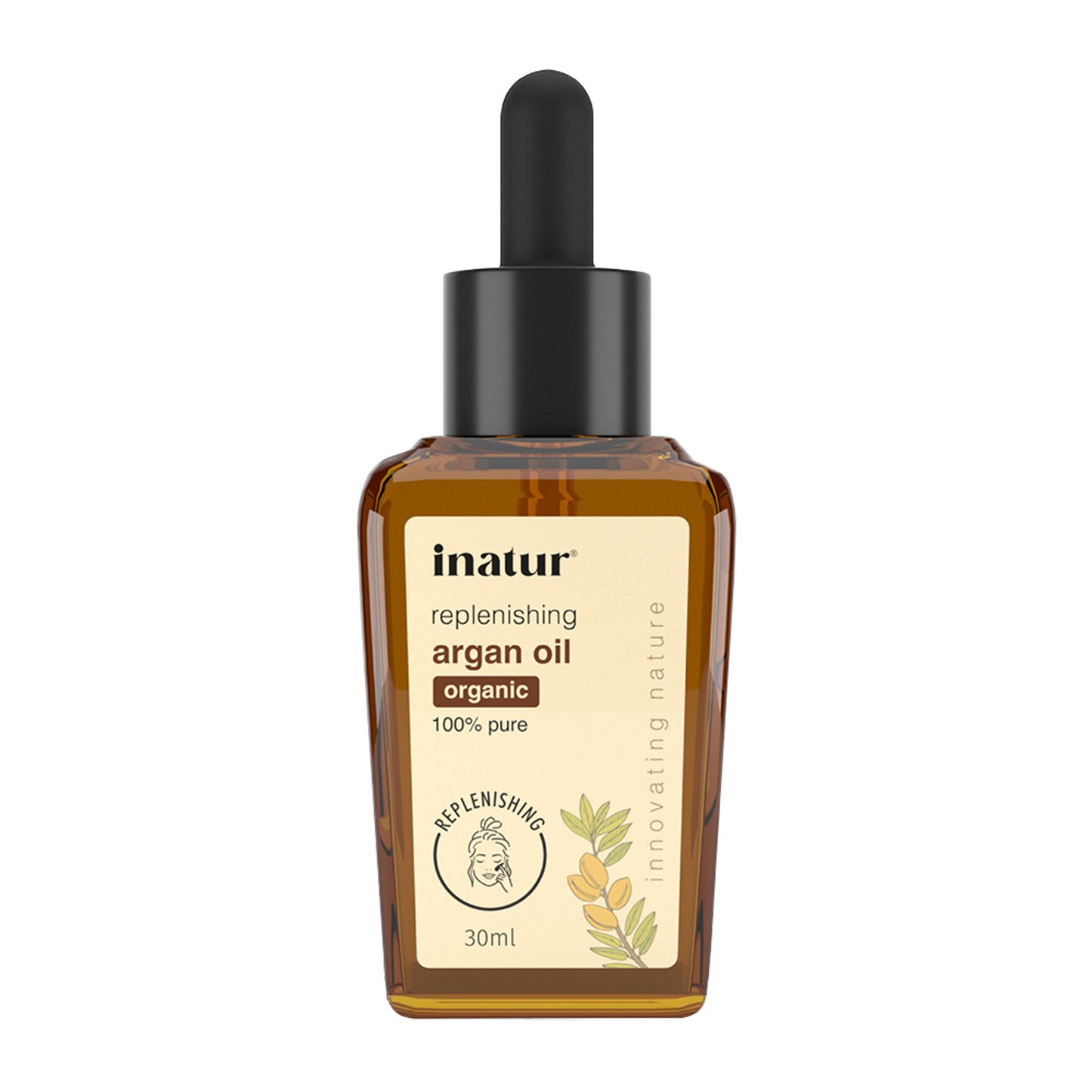 inatur Argan Oil, Cold Pressed & Organic, for Skin & Hair, Moisturizing & Vitamin-Rich
