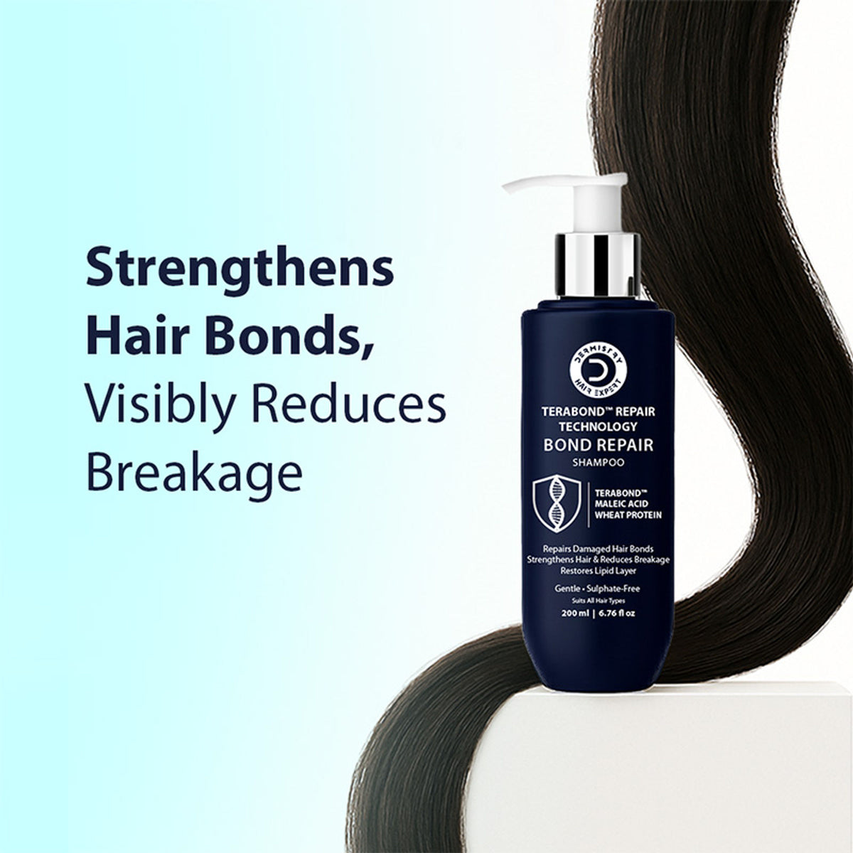 Dermistry Sulphate Free Bond Repair Shampoo TeraBond Maleic Acid Protein for Dry Dull Damaged Hair