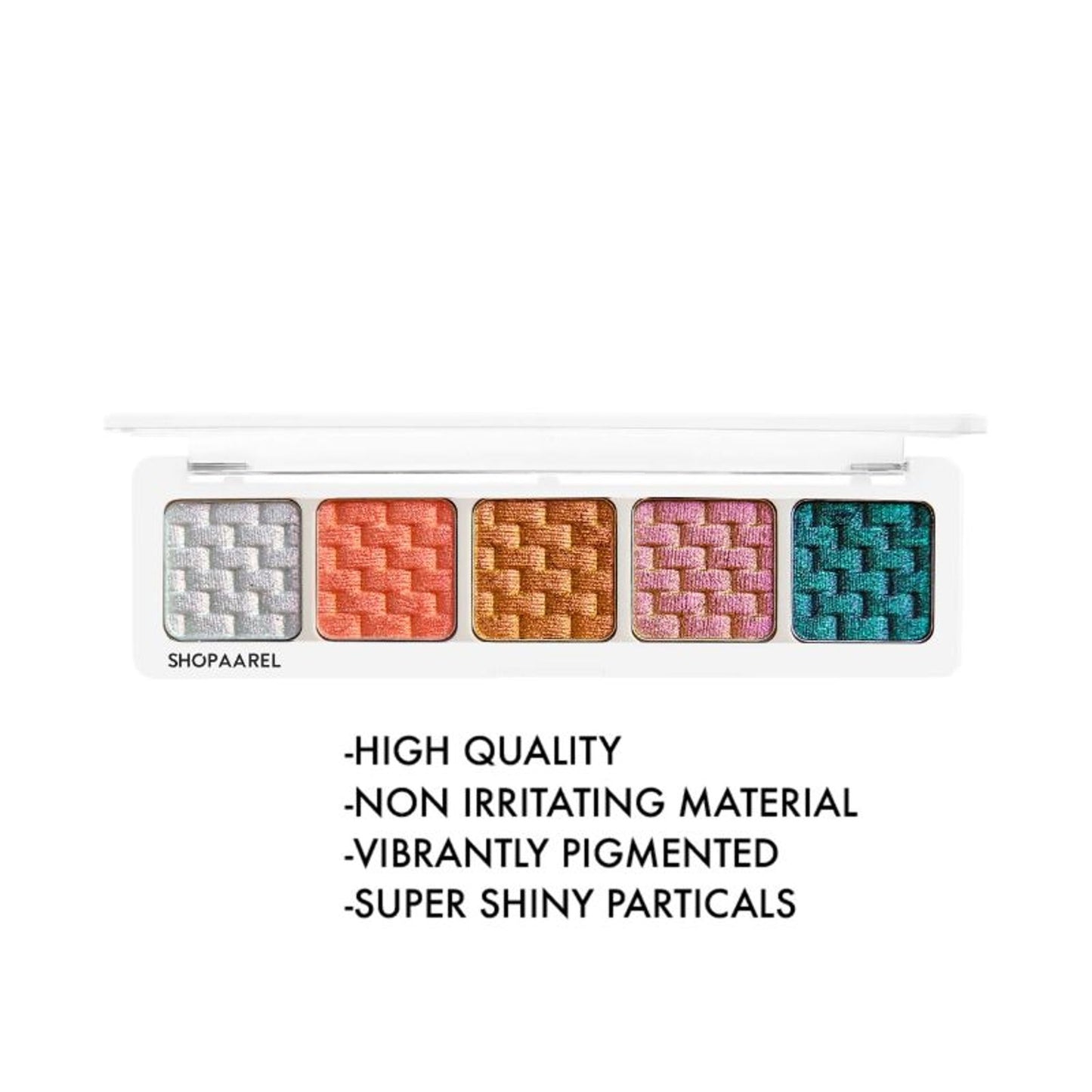 Shopaarel Sparkle 5 Color Eyeshadow palette in Phoenix with shimmering shades and elegant packaging.