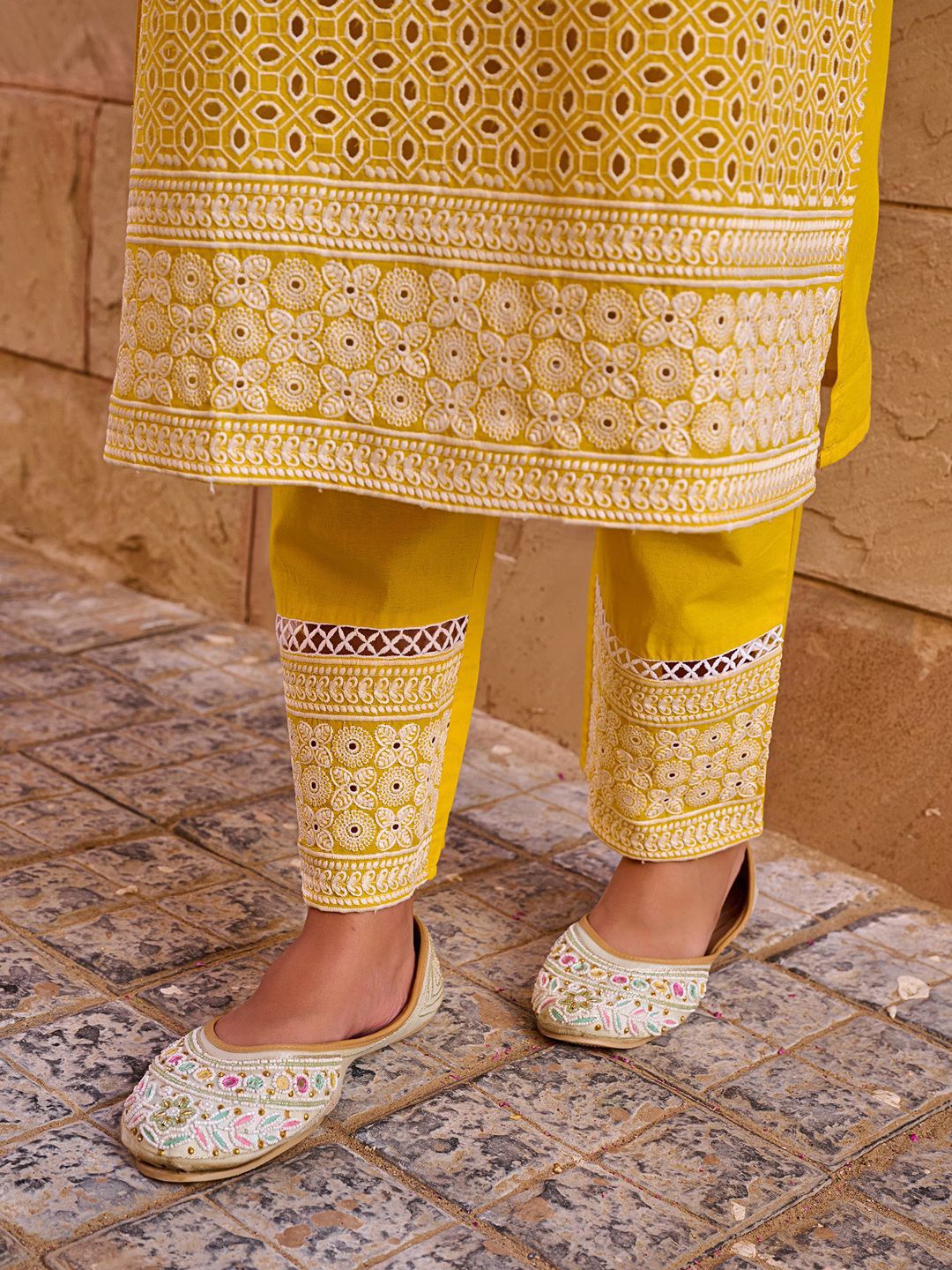 Women Ethnic Motifs Embroidered Pure Cotton Kurta with Trouser & Dupatta