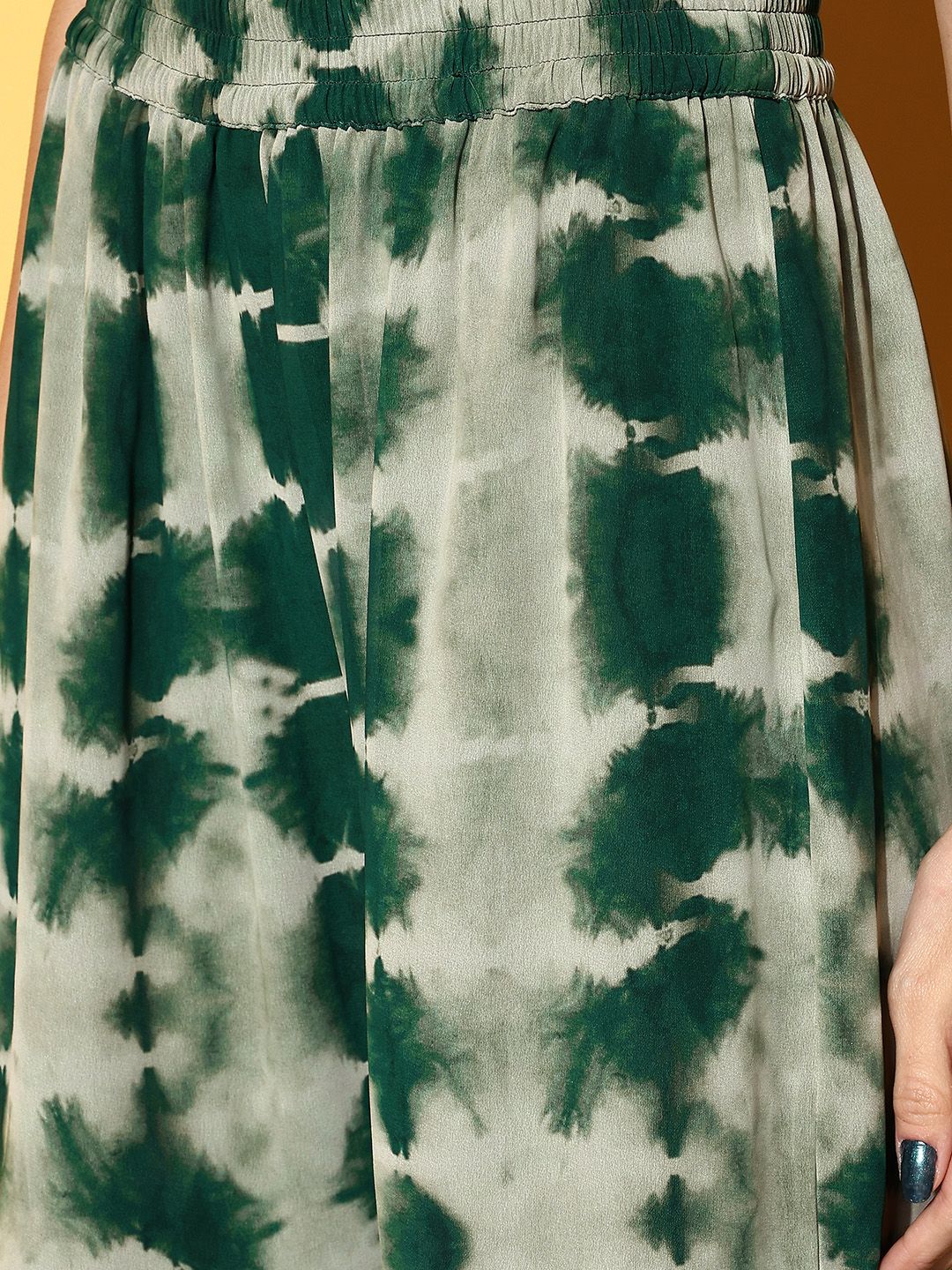 Indyancart VA Women Green Embroidered Sequinned Kurta with Sharara & Dupatta