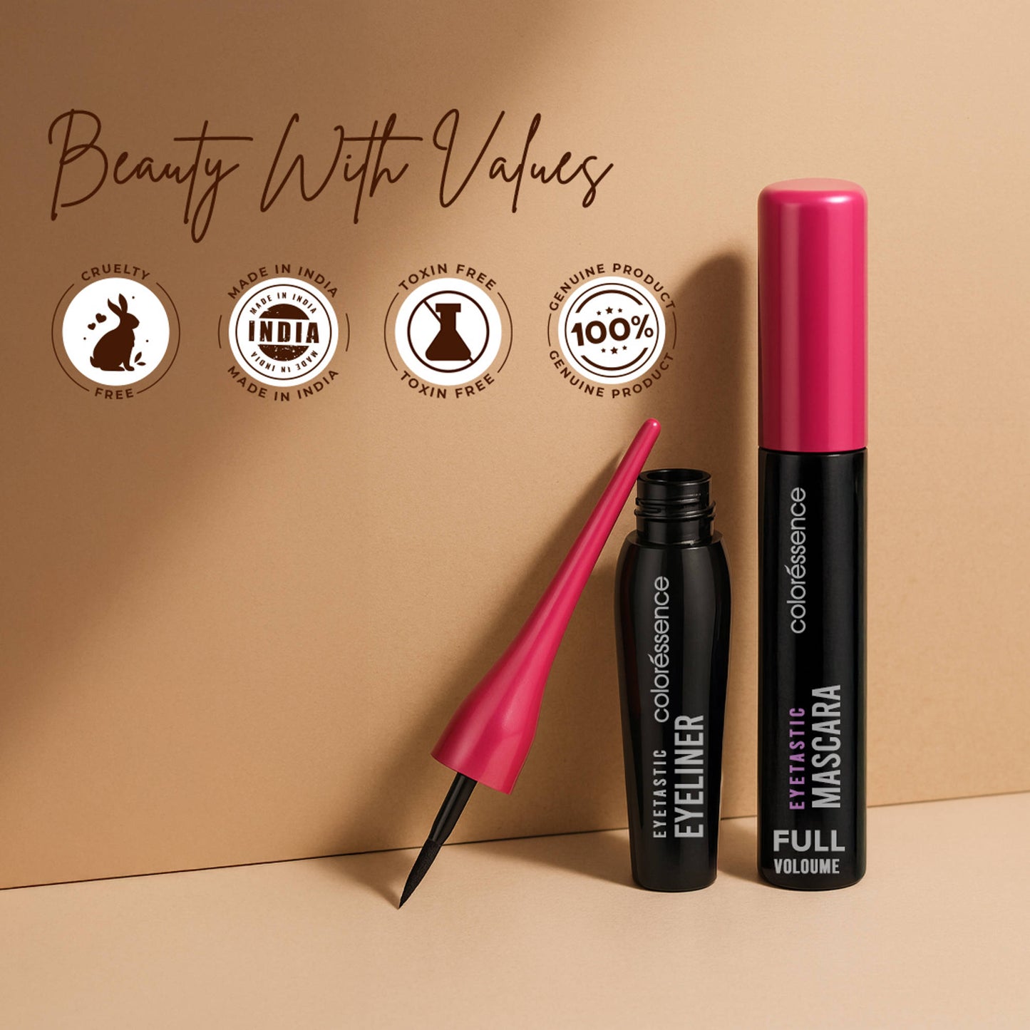 Coloressence Eyetastic Eyeliner & Mascara Set - Smudge-Proof & Full Volume