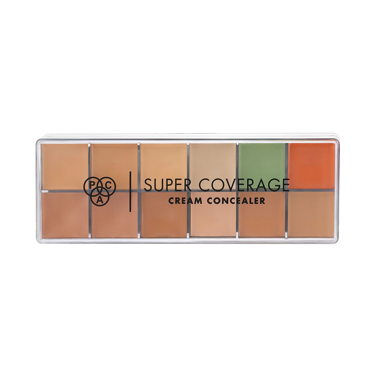 PAC Super Coverage Cream Concealer Palette X12 - Creamy Blendable Formula, Longlasting Full Coverage