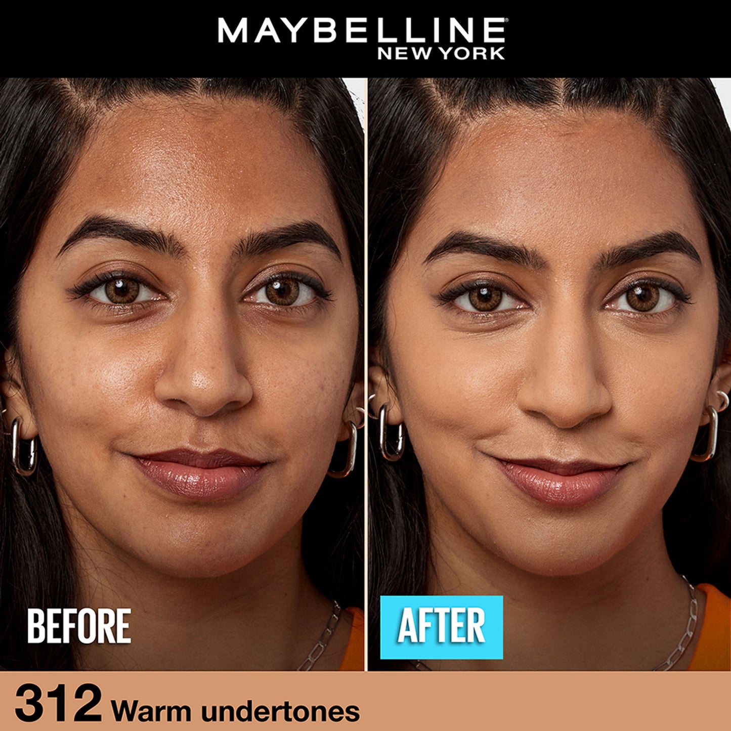 Maybelline New York Fit Me Matte+Poreless 16H Oil Control Foundation with SPF 22 - 115 Ivory - 312 Golden