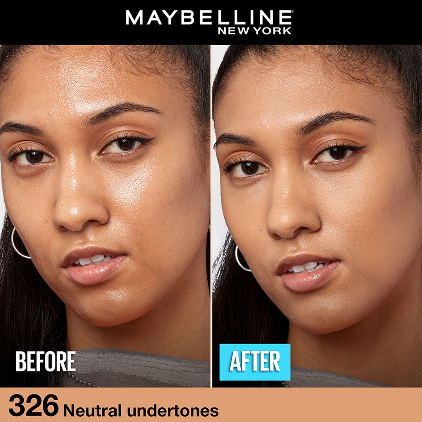 Maybelline New York Fit Me Matte+Poreless 16H Oil Control Foundation with SPF 22 - 115 Ivory - 326 Warm Tan