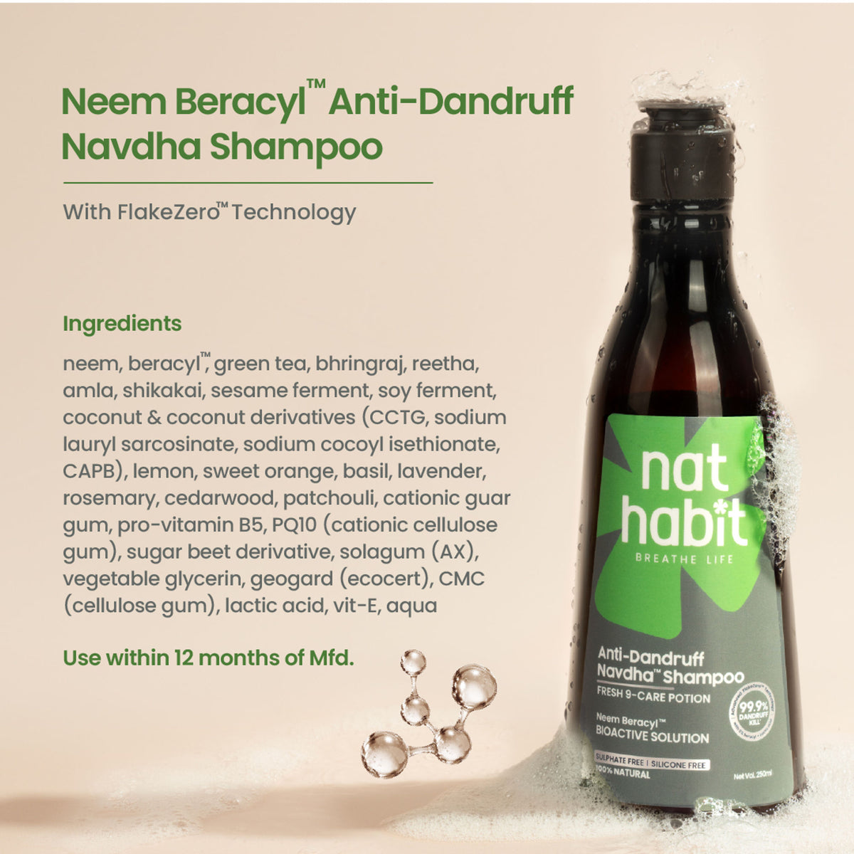Nat Habit Anti-Dandruff Neem Beracyl Navdha Shampoo
