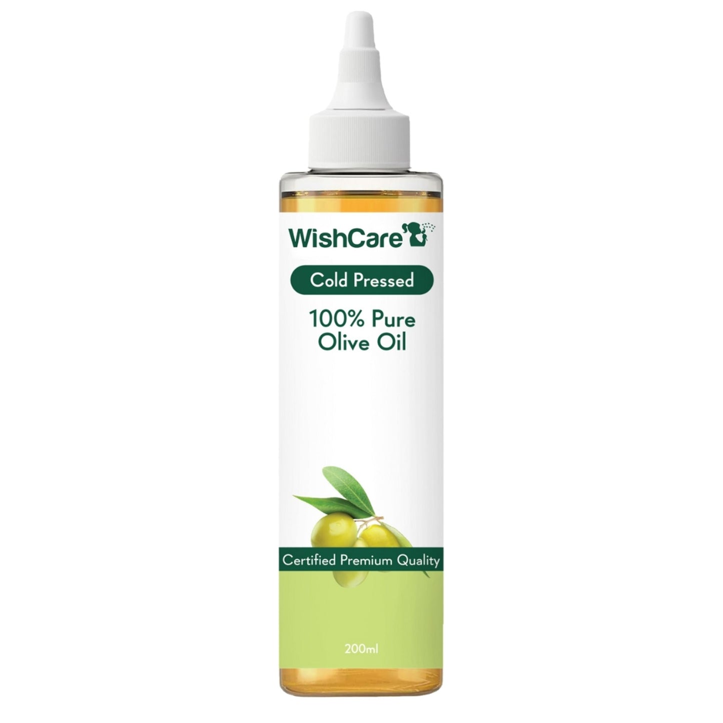 WishCare 100% Pure Cold Pressed Olive Oil for Dry & Frizzy Hair and Glowing Skin