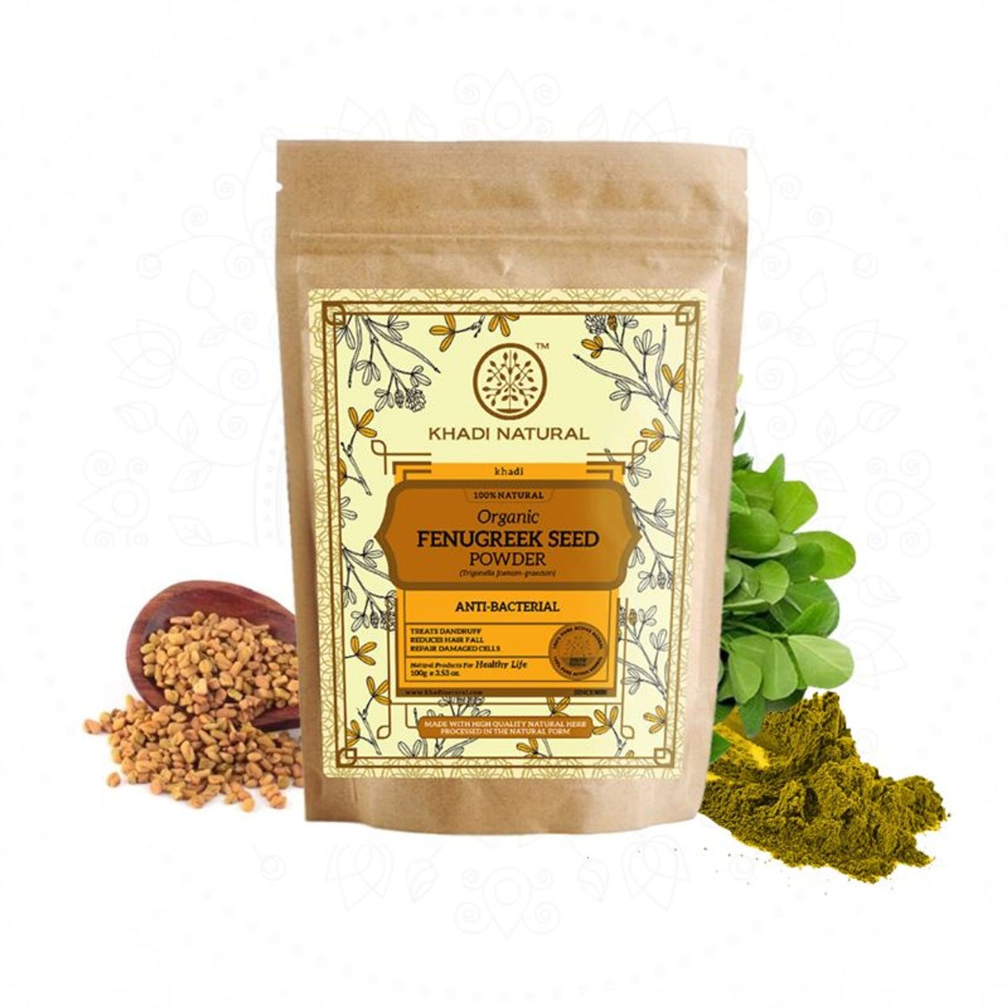 Khadi Natural Fenugreek Seed Organic Powder Anti-Bacterial