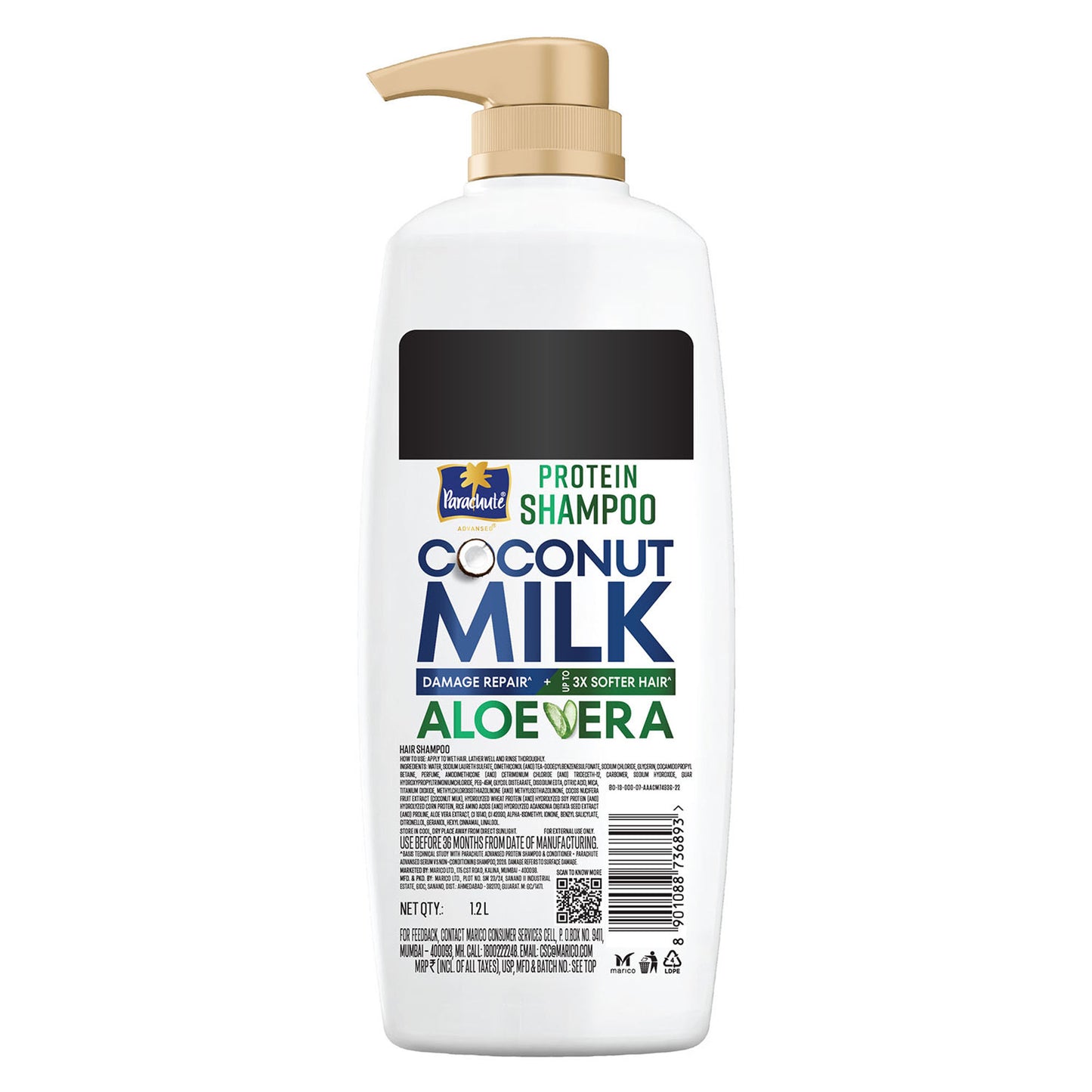 Parachute Advansed Protein Shampoo With Coconut Milk & Aloe Vera